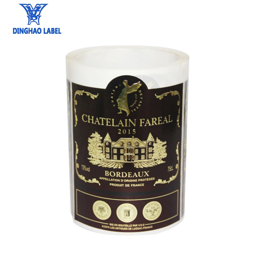 Экологичные глубокой печати самоклеющиеся красного вина, на этикетке бутылки