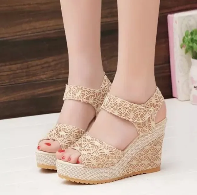 fancy wedge heels