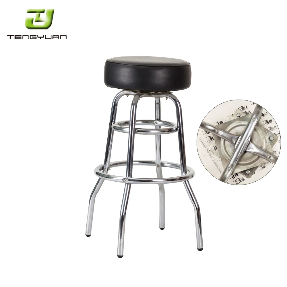 Modern Design Chrome Restaurant Metal Cushion Swivel Counter Bar Stools for Hotels Dining and Outdoor Use