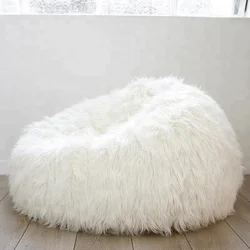 2021 wholesale new fashion beautiful soft plush fluffy bean bag sofa chair for adult and kid NO 4