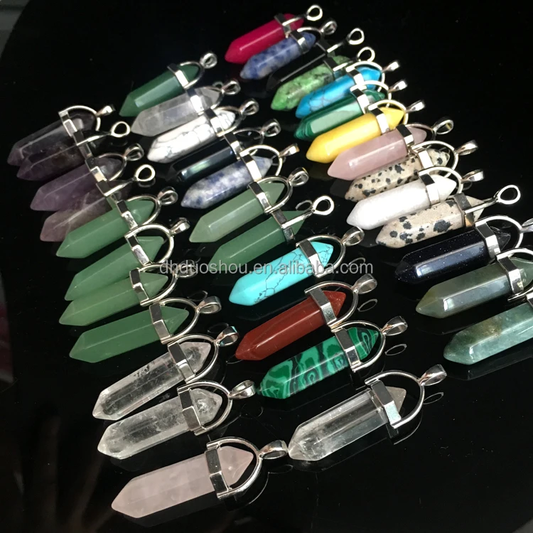 Оптовая продажа, камень, кристалл, 7 чакр, кулон с двумя шестигранными краями