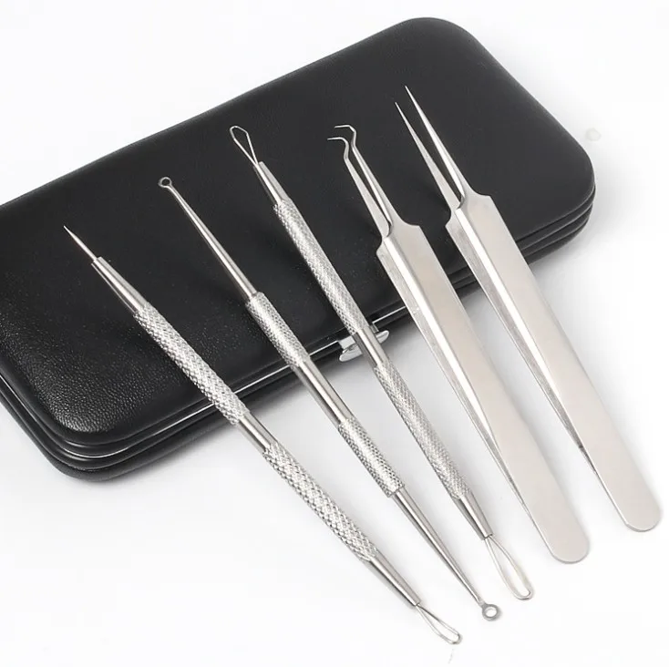 Профессиональный хирургический Blackhead Remover Инструменты блемиш и Splinter Акне Прыщ 5 шт. удаления