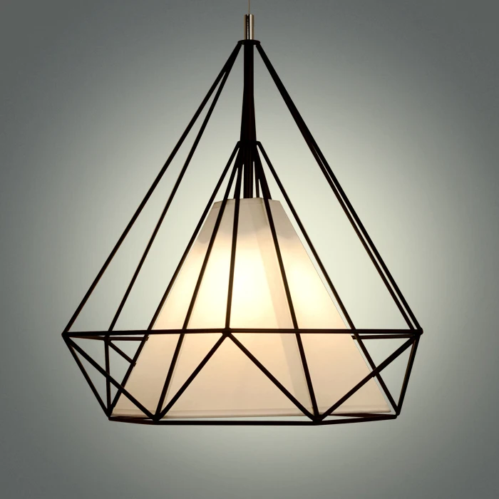 Retro Style Vintage Ceiling Pedant Light Fixture Bird Cage Shape  Lampshade Pendant Lamp for Kitchen