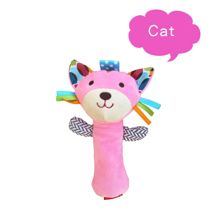 Мягкая погремушка SKKBaby в виде животного, детская игрушка, сжималка, вставка