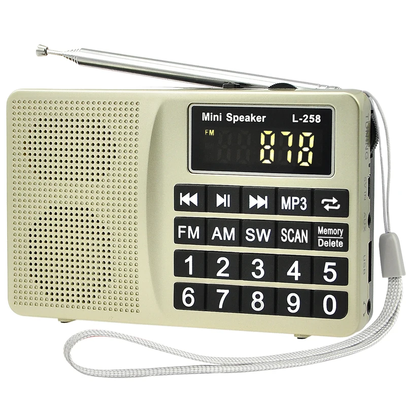 Мультимедийный портативный мини-динамик с usb TF-картой и выходом для наушников компьютера телефона MP3-плеера FM/SW/AM радио