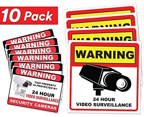 CCTV Video Surveillance Security Camera Alarm Video Sticker Warning Decal Hl 