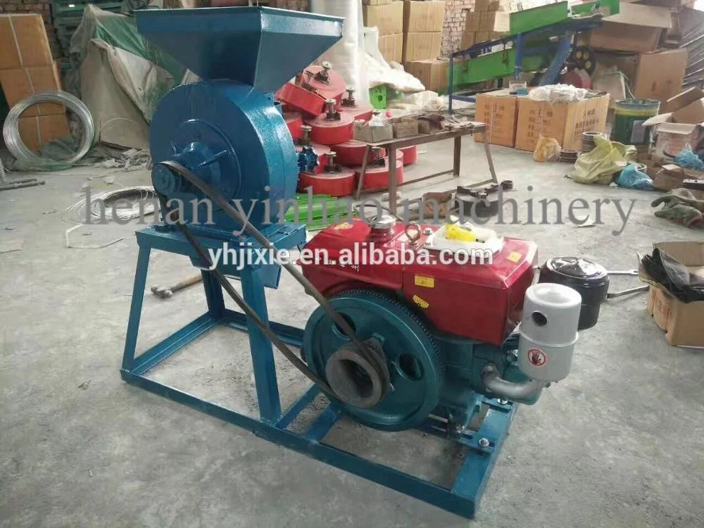 Diesel Engine Maize Cassava Corn Cob Grinding Machine Feed Hammer Mill