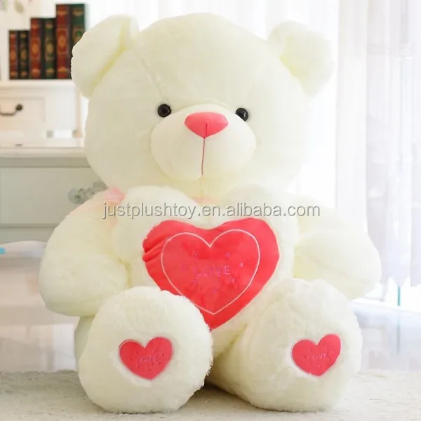 2019 plush lovely pink and white teddy bear baby doll with heart ...