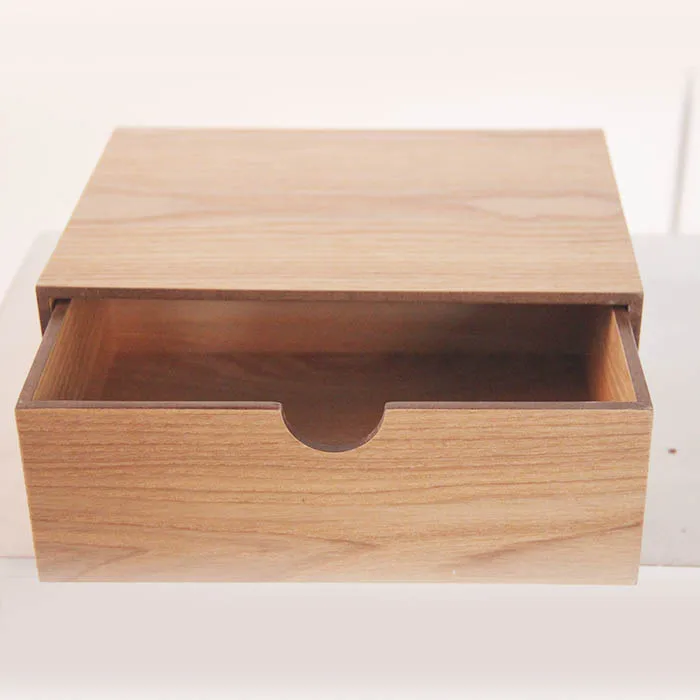 Natural Material MDF Wood Drawer Storage Organizer Box