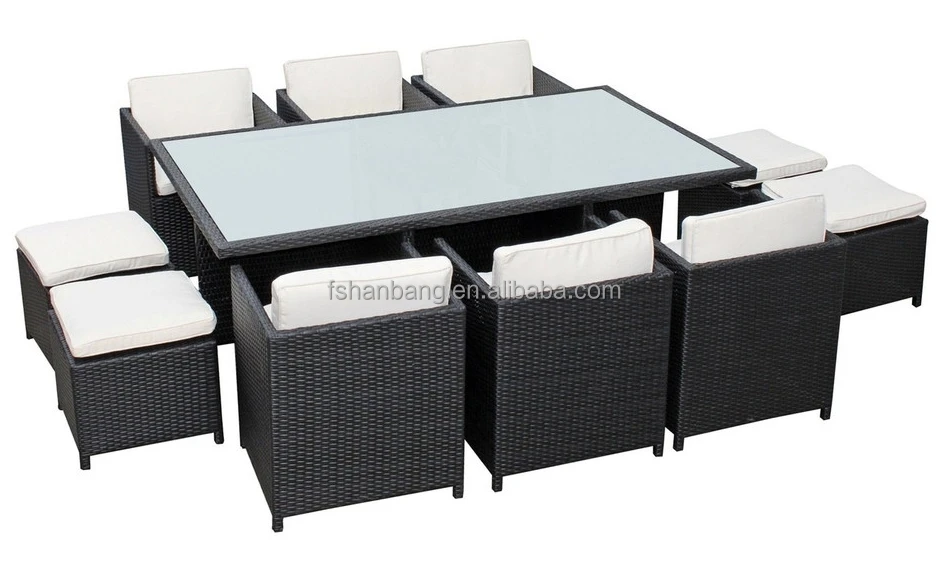 Contemporary Outdoor Wicker Patio Rattan Cube Garden Set for Park Use