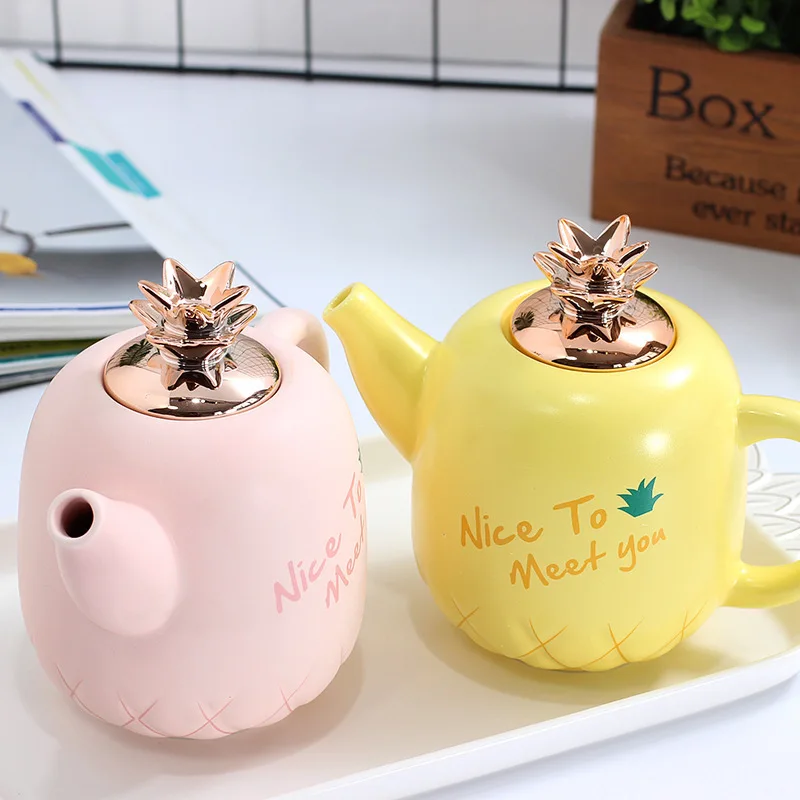 cute pineapple design ceramic tea pot