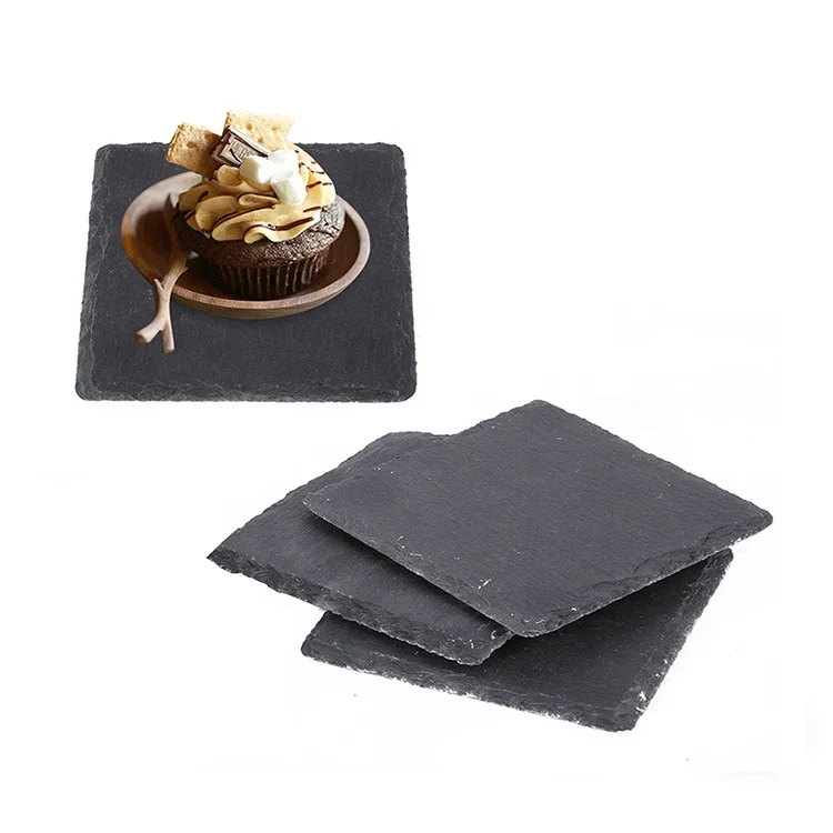 Wholesale Black square Stoneware Dinnerware Slate coaster
