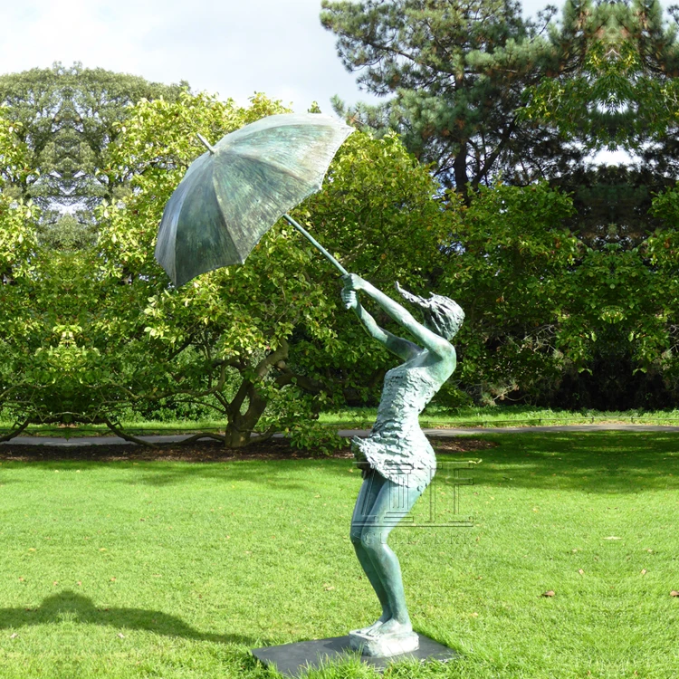 Beautiful Wind Woman Outdoor Sculpture Garden Metal Life Size