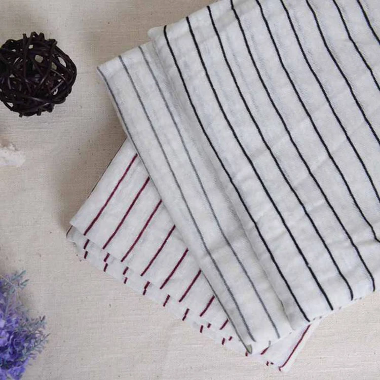 Поставщик 92% лен 8% вискоза полоса ткани для футболка с длинными