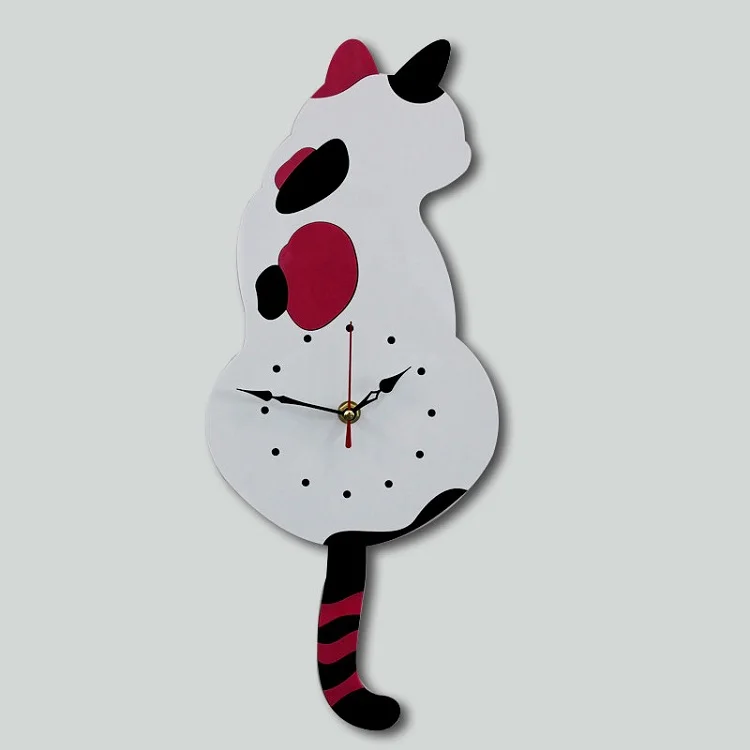 Новинка, Лидер продаж, часы с милым хвостом и котом, акриловые креативные настенные украшения, часы