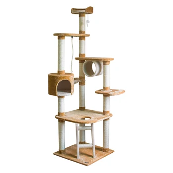 Diy Wood Floor To Ceiling Climbing Play Indoor Cat Tree Towers House ...