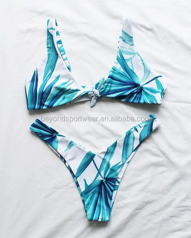 Hand Made Recycled Fabric Seamless Reversible High Cut Brazilian Bikini with Minimal Coverage