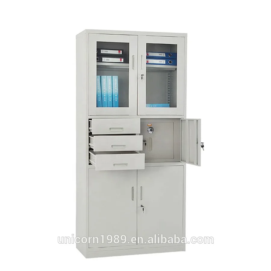 Luoyang Office Metal 3 Drawer File Cabinets, Steel Filing Cupboard with Inside Safe Box