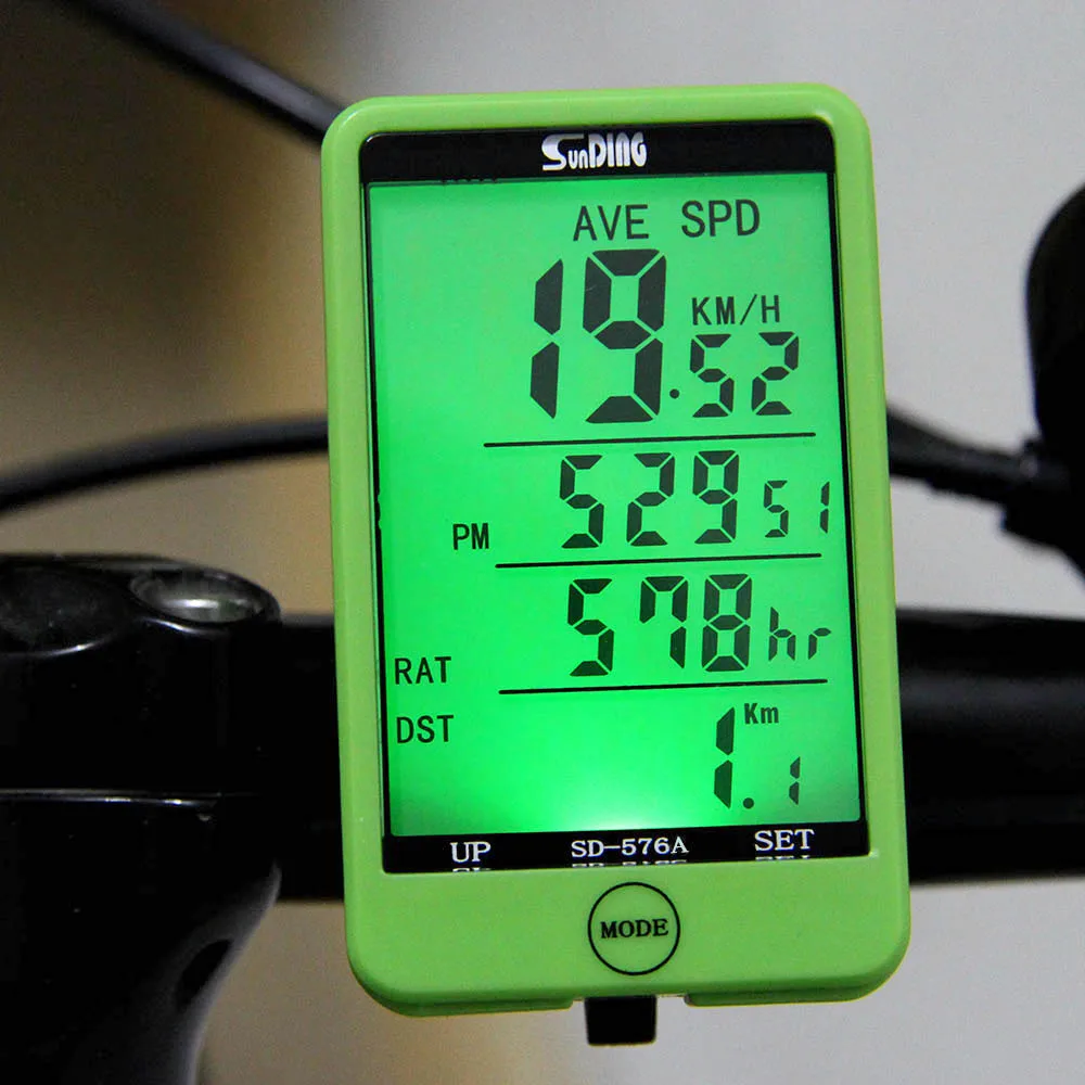 LCD Backlight Bike Computer Odometer Bicycle Cycling Speedometer Waterproof 