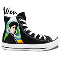 Wen Black Hand Painted Shoes Design Custom Sneakers The X Files Man Woman s High Top
