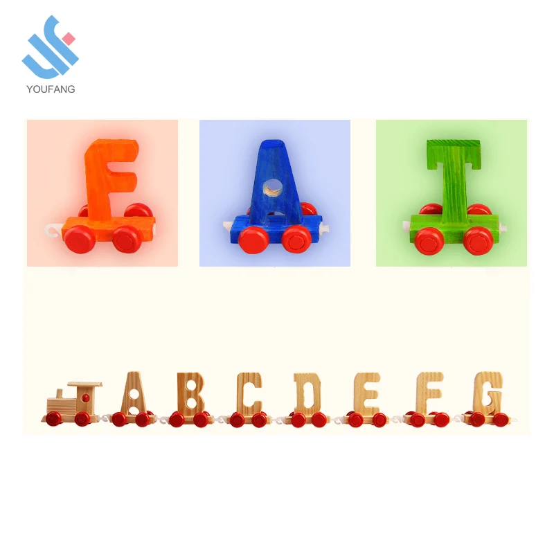 YF-D328 высокое качество деревянные поделки Английский алфавит игрушечных машинках для детей woodentoy