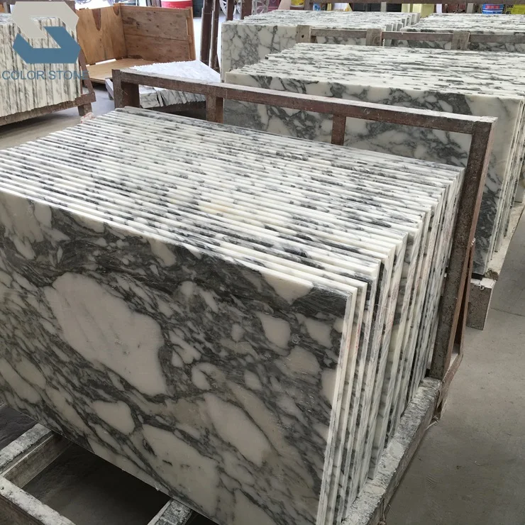 Итальянские белые мраморные шкафчики Arabescato Corchia с ламинированным упрощенным краем для