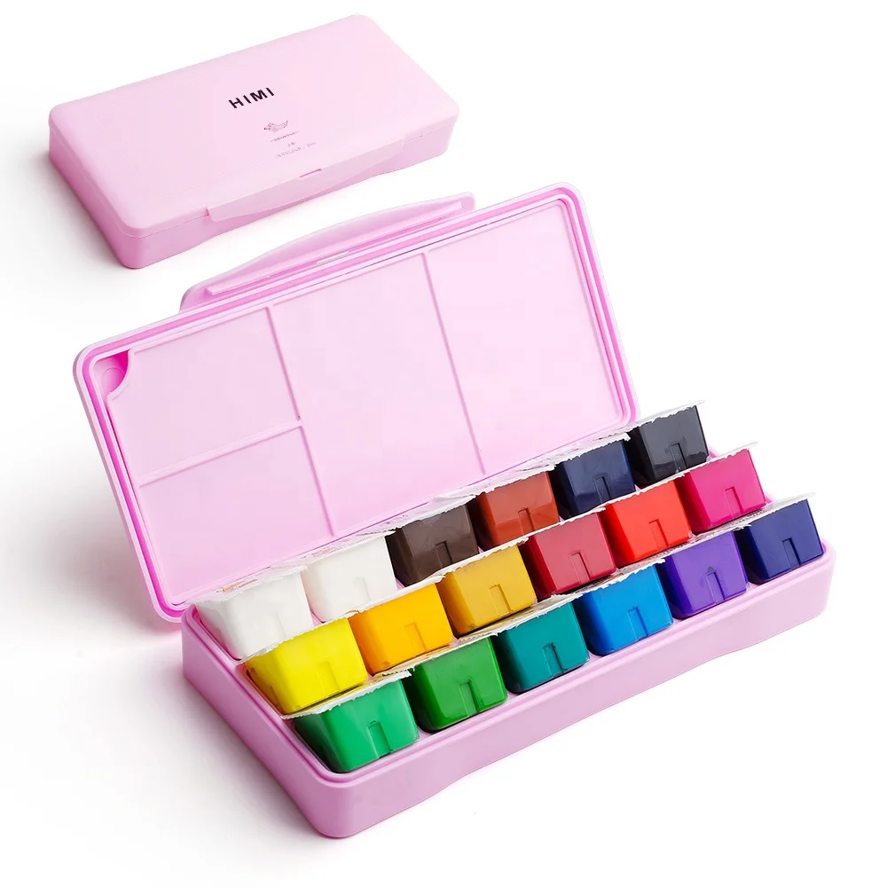 HIMI Gouache Paint Set -41 PCS Painting Kit-24 Jelly Cup Design