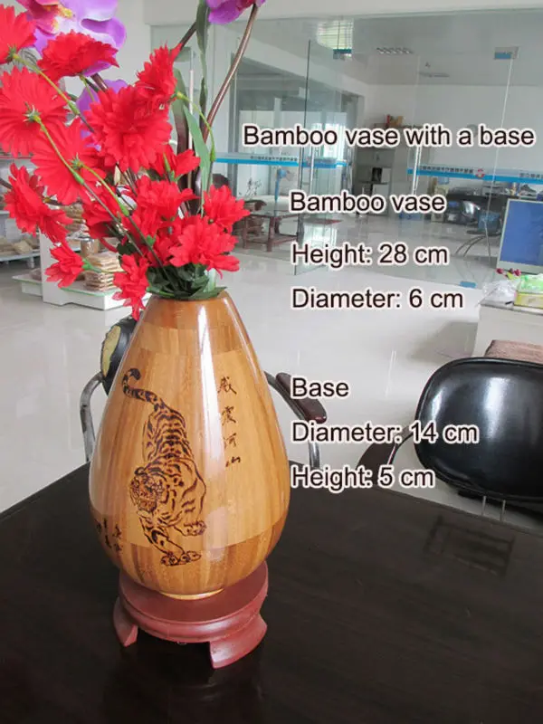 Carbonized bamboo vase (cambered)
