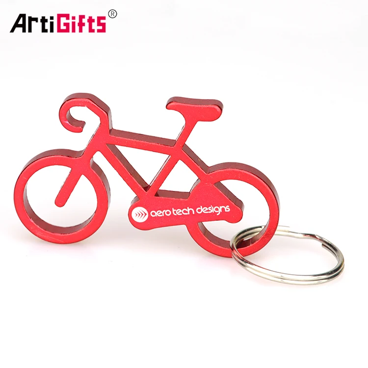 Factory Custom Logo Keychain Bicycle Openers Metal Keyring Bike Shape  Aluminum Engraved Bottle Promotional Keychains Carabiners