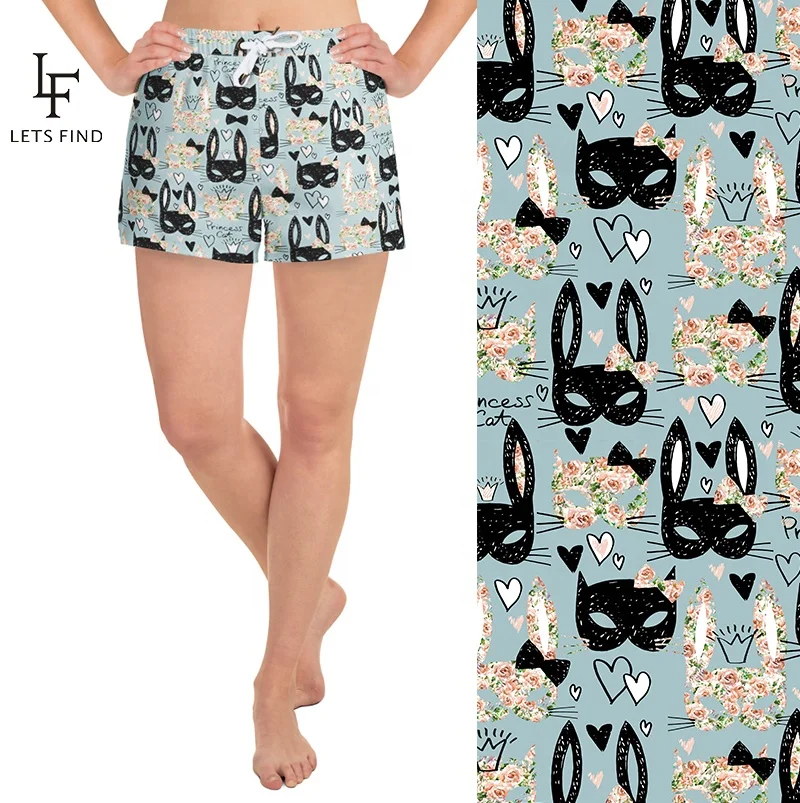 high waisted patterned shorts