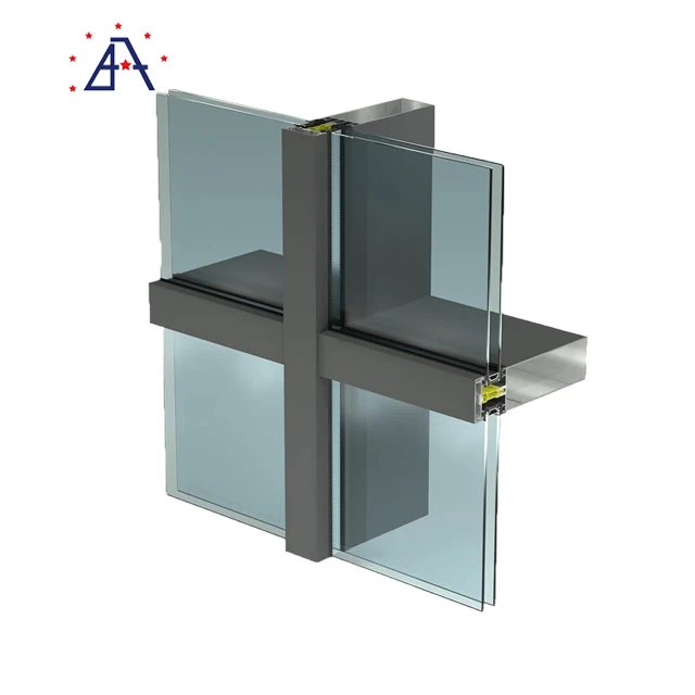
Building Materials Aluminum And Reflective Glass Curtain Wall Glass Aluminum Curtain Wall Profile 