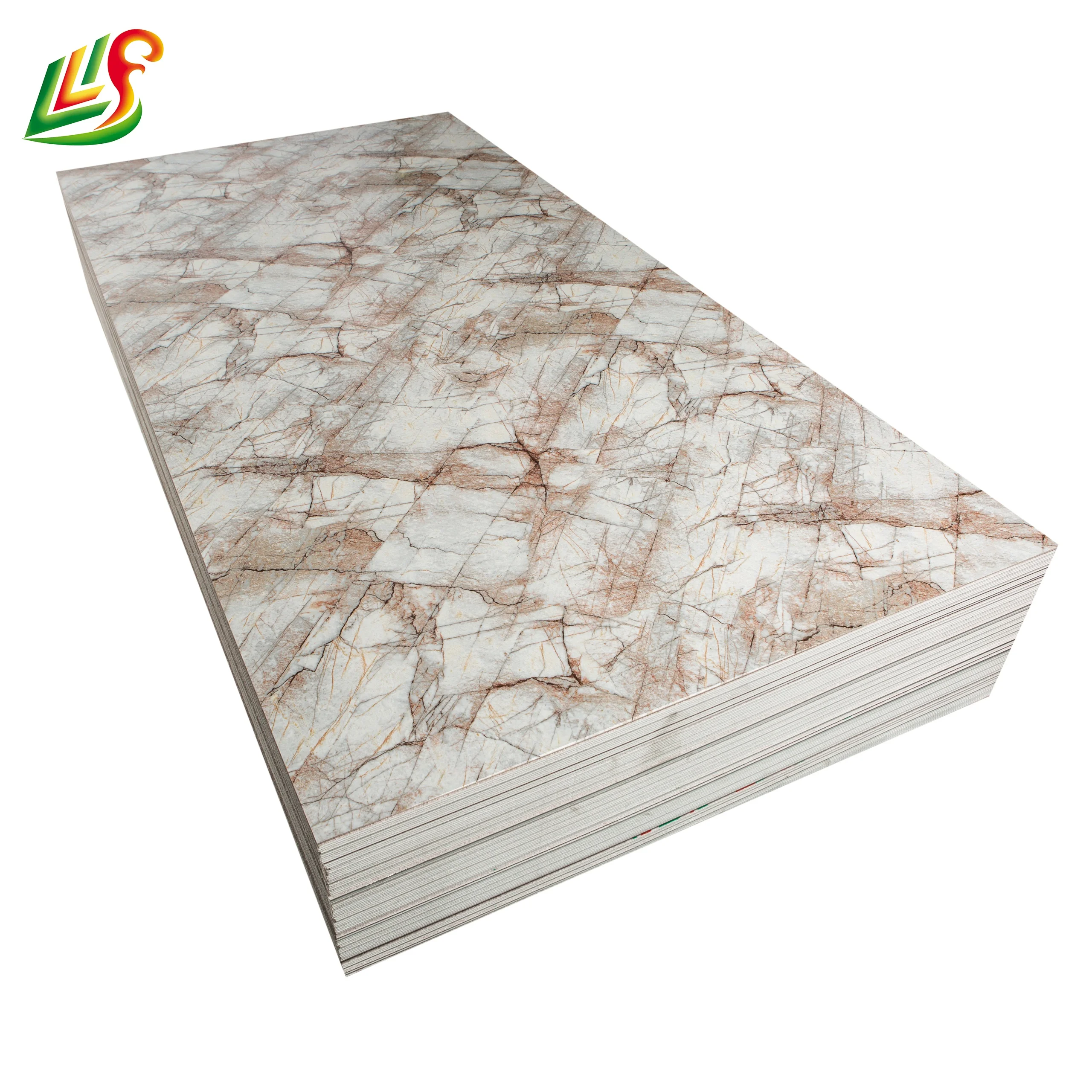 UV Board PVC 3D Pattern Wall Panel High Glossy Marble Design 2-6mm Thickness SGS Certified Plastic Foam Material Cutting