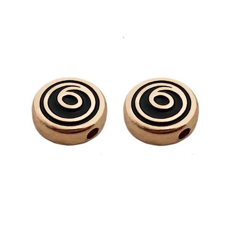 Zinc Alloy Custom Round Shape Gold logo Engraving Letters Charms Jewelry Tags for Bracelet