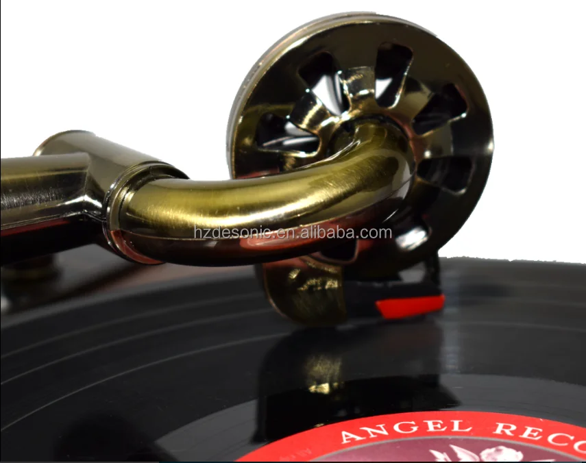 High End Modern Gramophone Lp Turntable Record Player With Horn