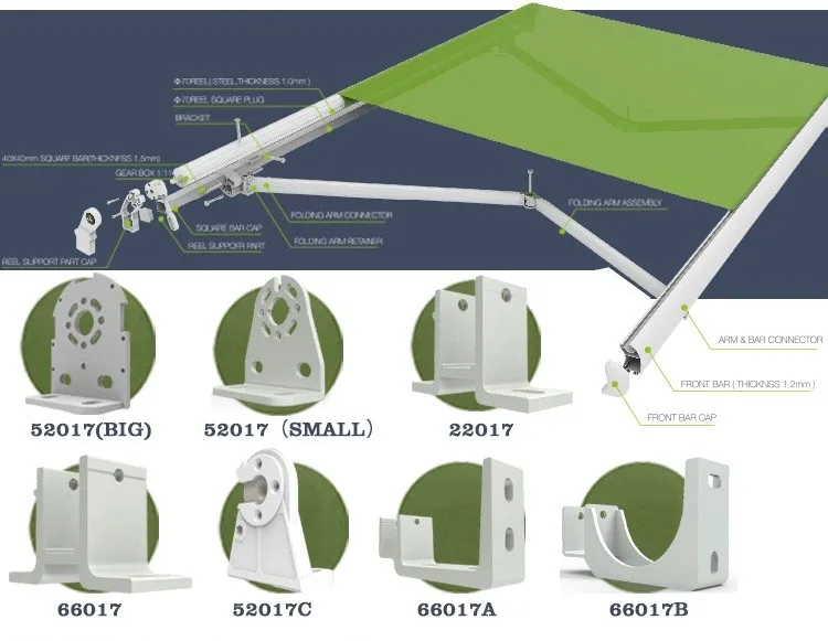 Retractable Aluminum Awning Ceiling Bracket Windows Mounting Brackets ...