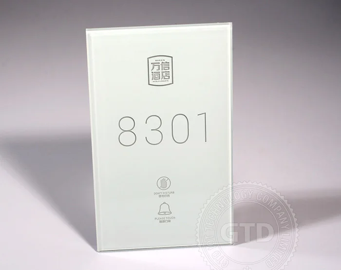 Электронная Дверная панель для отеля дверной звонок с сенсорным управлением из закаленного