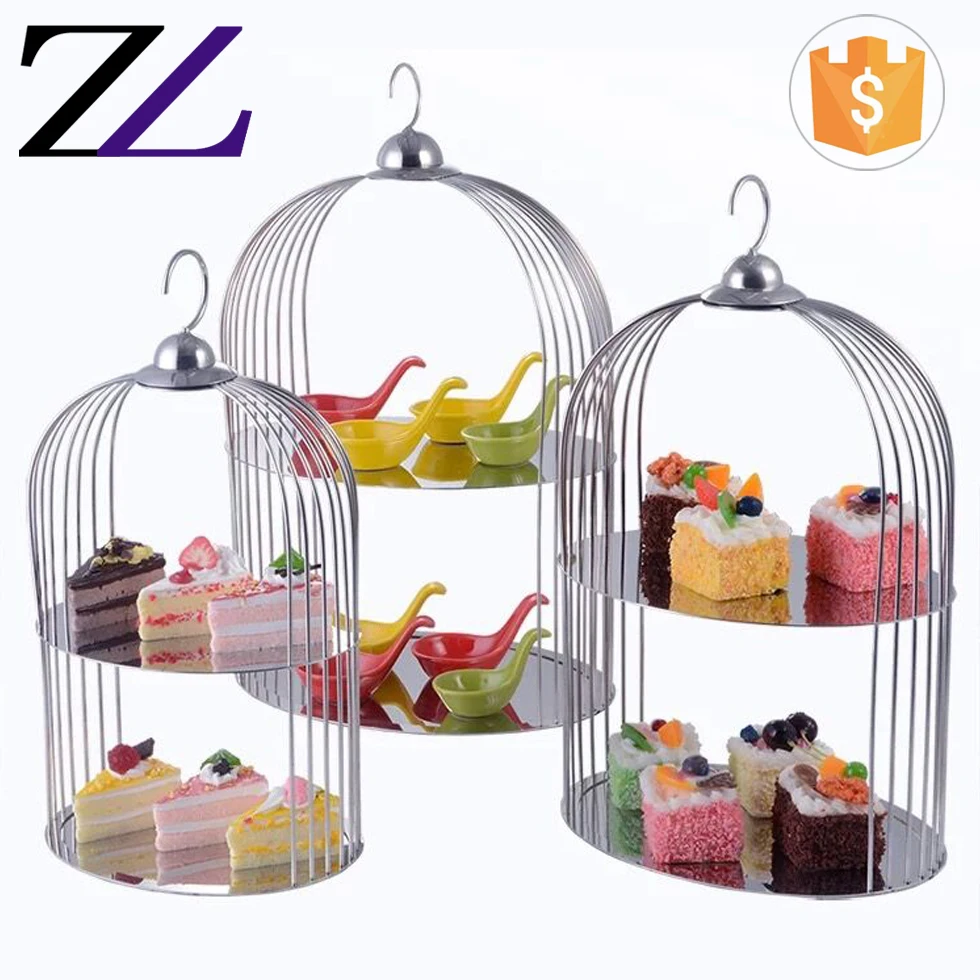 Huanzhuolin Materiel De Restauration Et Equipements Accessoires Decoratifs Pour Buffet Cage A Oiseaux A 2 Niveaux Presentoirs A Gateaux Buy Support De Gateau De Cage D Oiseau Supports De Cage D Oiseau De 2 Niveaux Accessoires Decoratifs