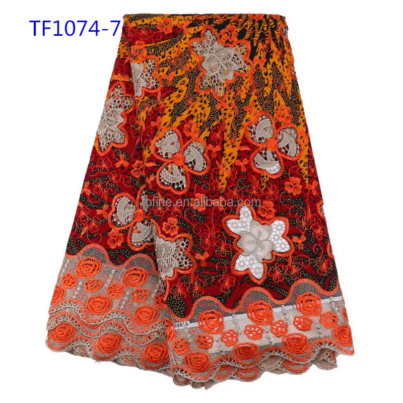 Восковые кружевные ткани Африканское восковое кружево 100% хлопок воск Анкары Голландии для женской