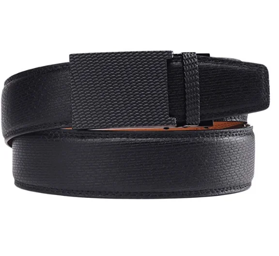 BULLIANT Men Belt, Ratchet Click Sliding Leather Belt for Men 1 3/8,Cut for  Fit(Black,28-34 Waist Adjustable) at  Men's Clothing store