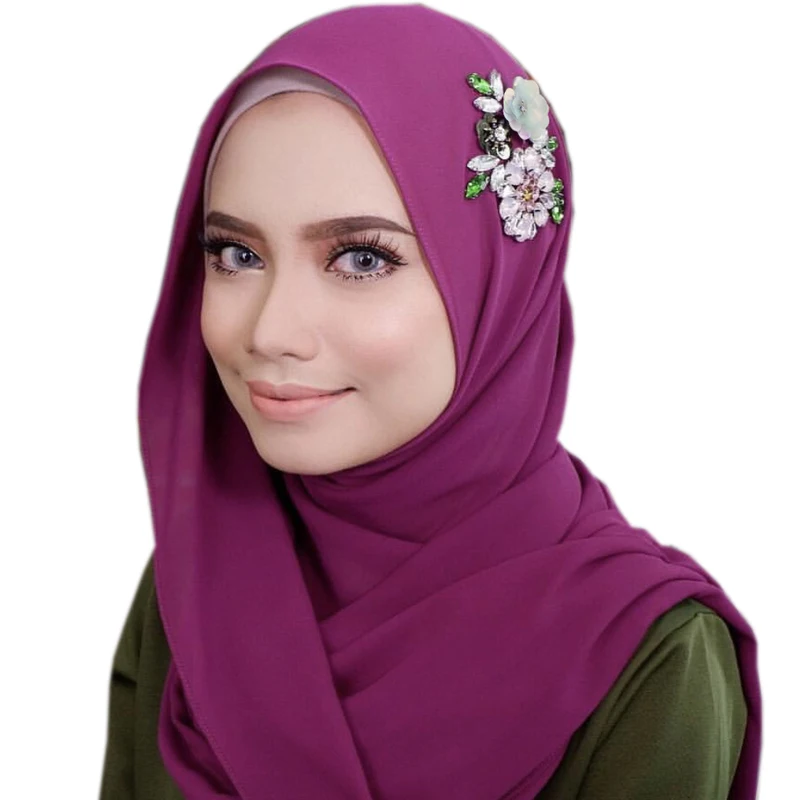 Lemon Yellow Diamante Scarves Womens Head Scarves New Style Hijab Snood 