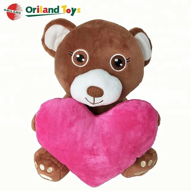 Plush Stuffed Valentines Teddy Bears Wholesale with Soft pink Heart