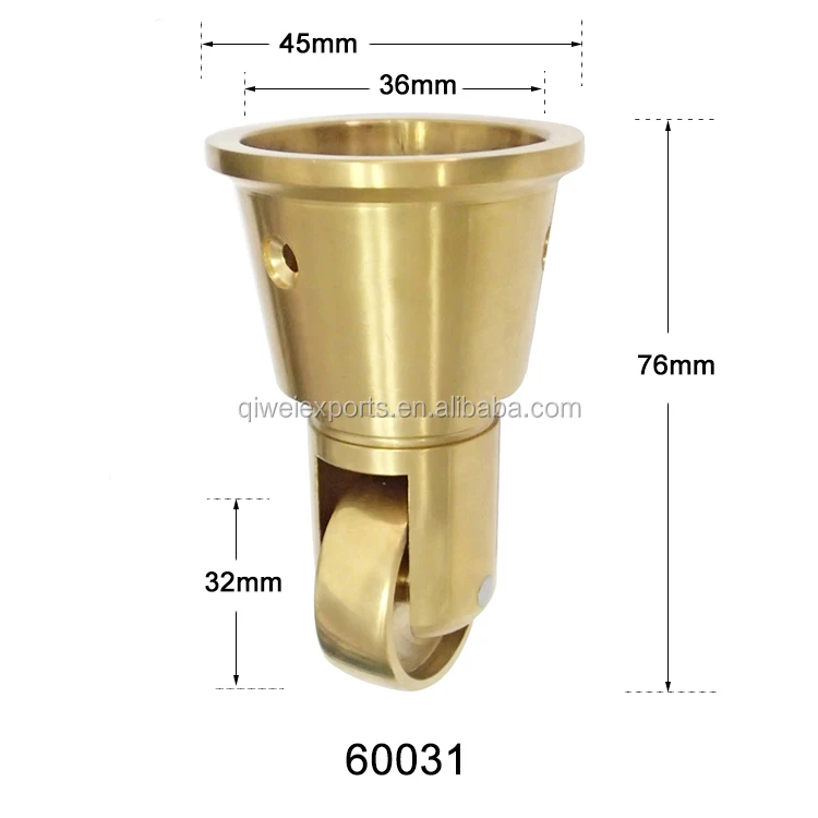 Traditional Vintage Style Round Socket Cup Brass Castor Wheels 60031