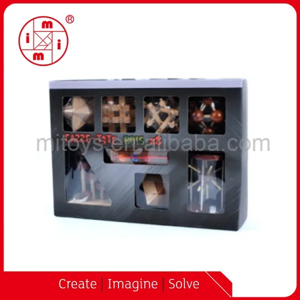 New 3d Atom Display Wooden Puzzle Solutions Iq Game Wooden Cube Brain