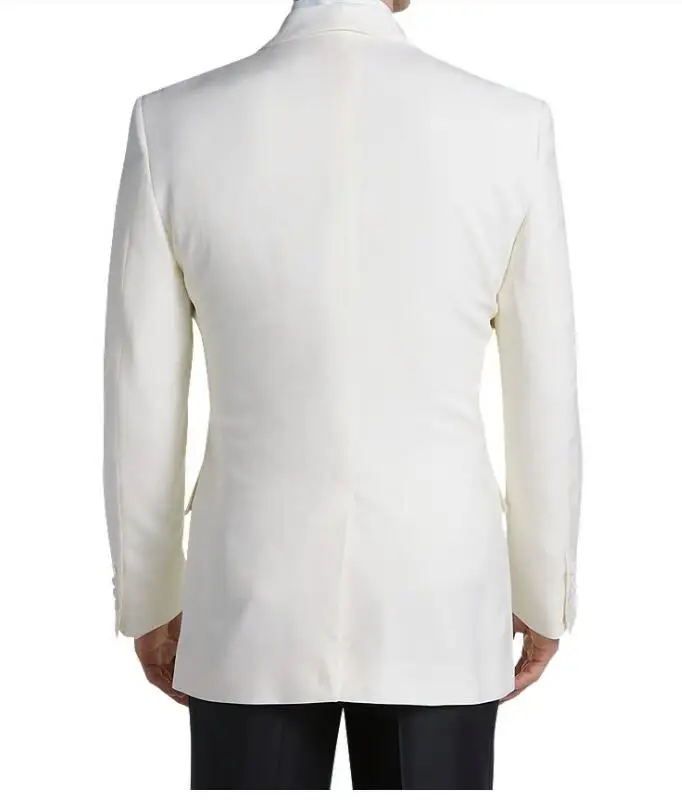 Tailor Half Canvas White Traditional Fit Wedding Tuxedo Men Suit