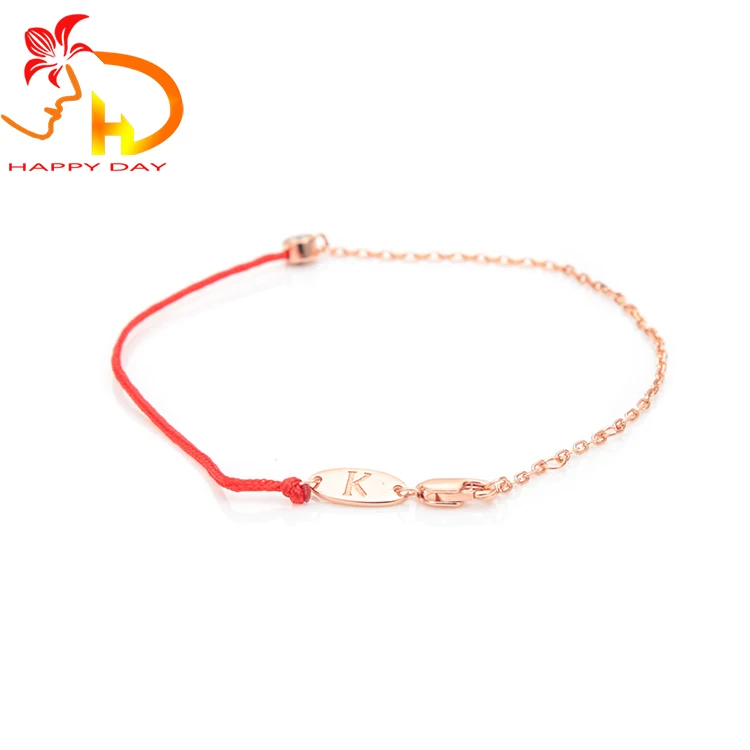 Redline jewelry simple and stylish half red string bracelet 925 sterling silver single diamond chain bracelet