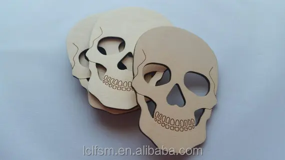 
 Лазерная вырезка деревянного украшения в виде сахарного черепа на Хэллоуин, детский подарок, скрап-бронирование, украшение дня мертвецов  
