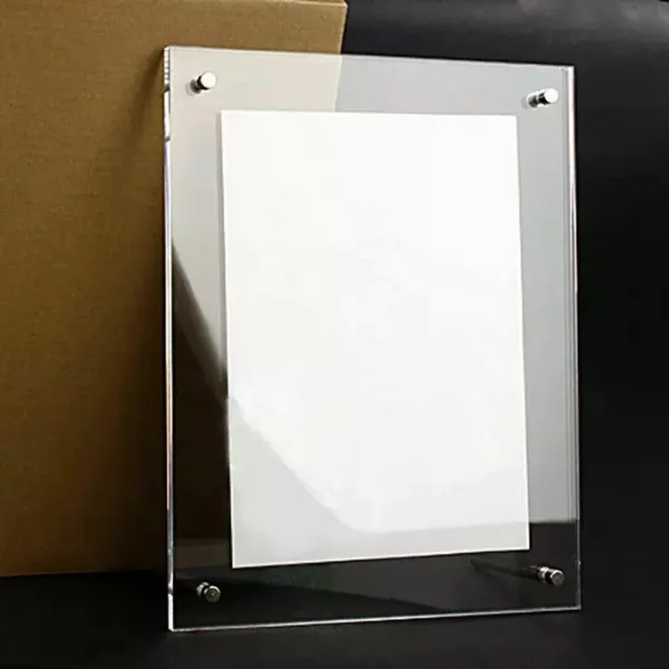 Magnetic Large Acrylic Floating Picture Frame With Screw