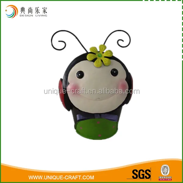 2017 Insect Ladybug Flower Planter Pot for Garden Decor