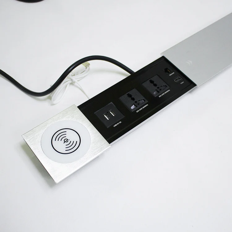 Furniture Mounted Power Multifunctional Socket Sliding Socket with USB Wireless Charger and Network