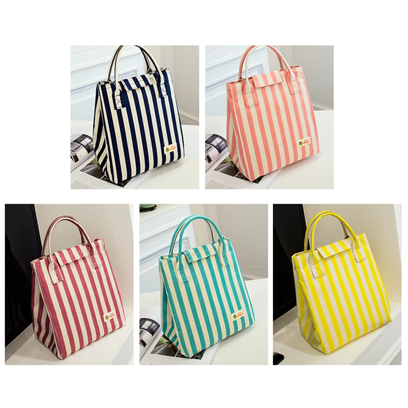 Wholesale Striped printed extra large hiking cooler bag light weight  aluminium ladies fashion lunch bags for adult From m.